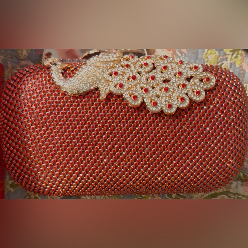 Real Collectibles by Adrienne  Elegant Red Crystal Clutch.